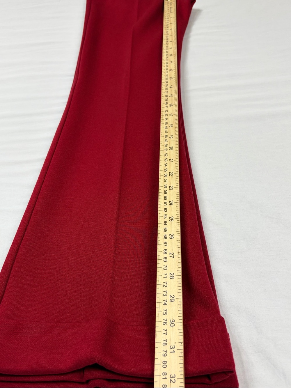 BCBGMAXAZRIA Cherry Red Tailored Cuffed Flare Pants Size 0 - Picture 12 of 13